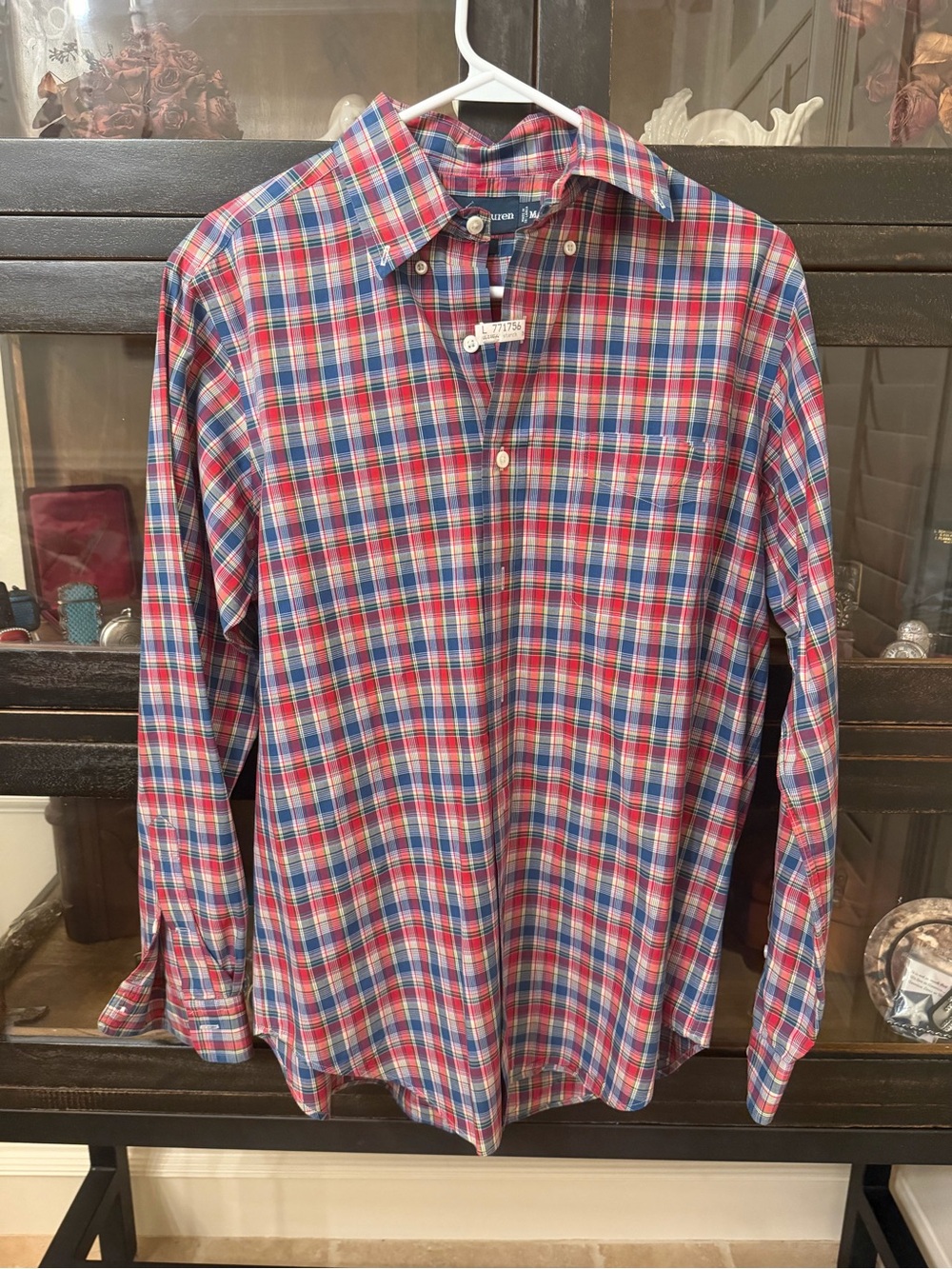 Ralph Lauren Red and Blue Plaid Button-Down Shirt